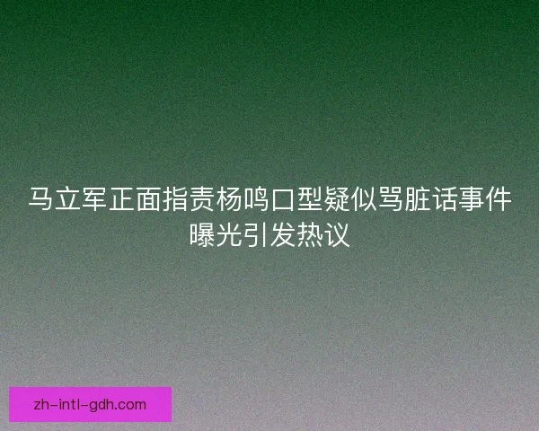 马立军正面指责杨鸣口型疑似骂脏话事件曝光引发热议